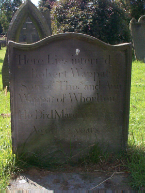 Tombstone of Robert Wappat died 1765